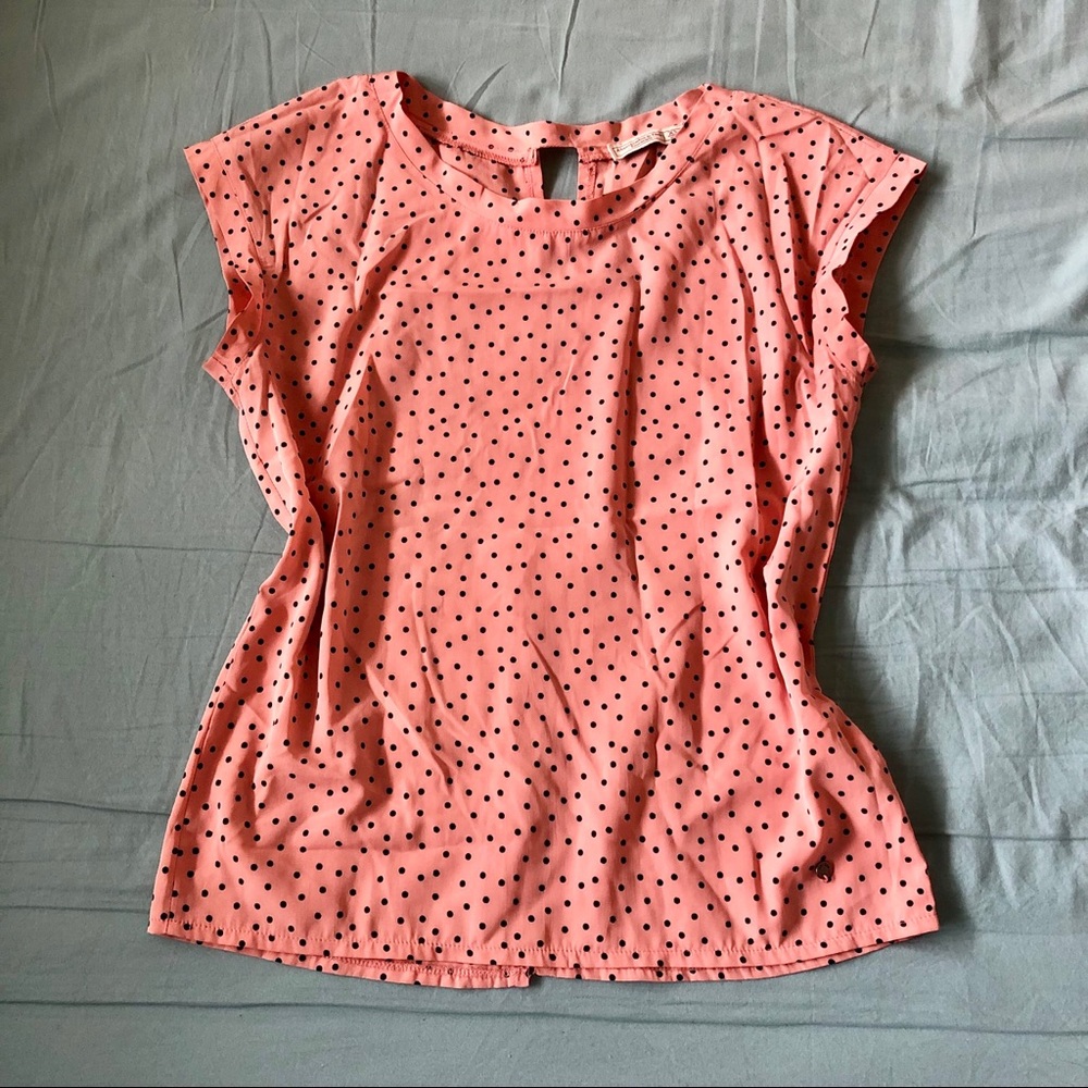Abercrombie Polka Print Peach Top